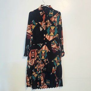 One of a kind Zara long patterned high-low dress / Size L